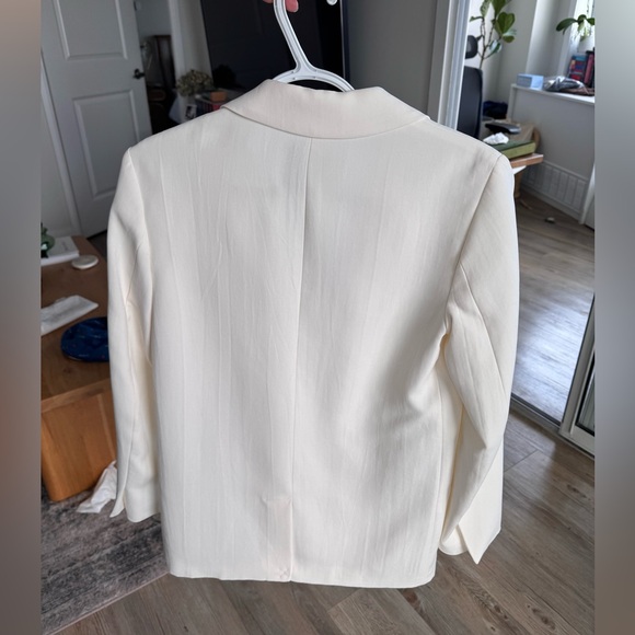 Zara Cream/White Single Breasted Women's Blazer - Picture 4 of 5